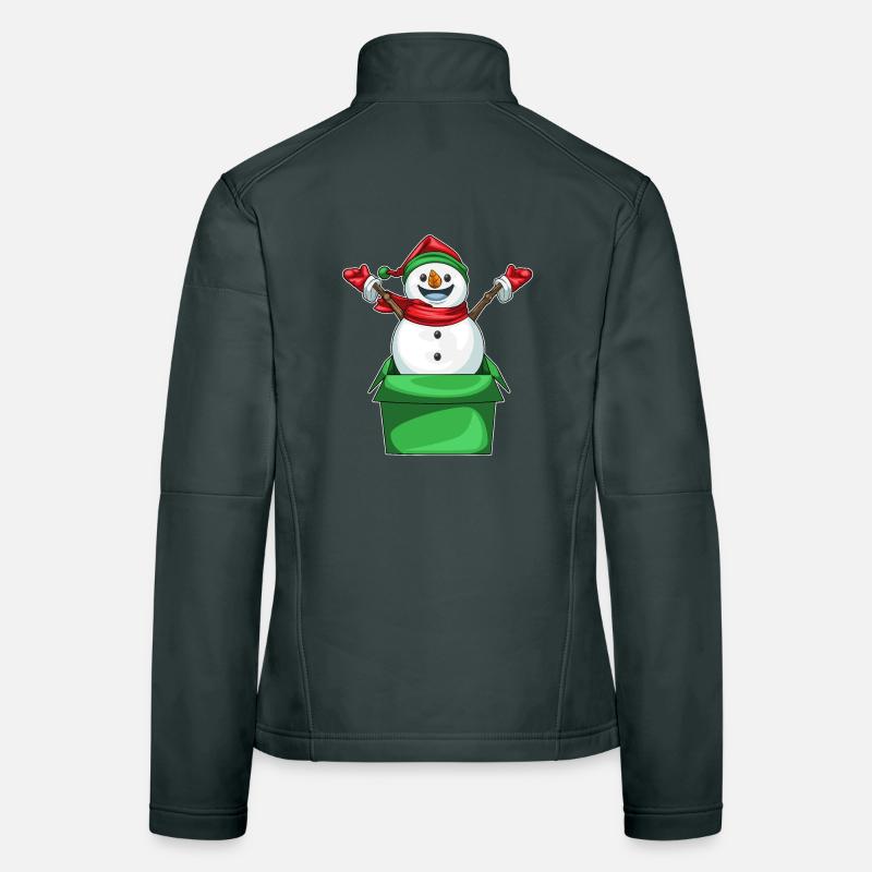 Schneemann Weihnachten Karton Frauen Softshelljacke
