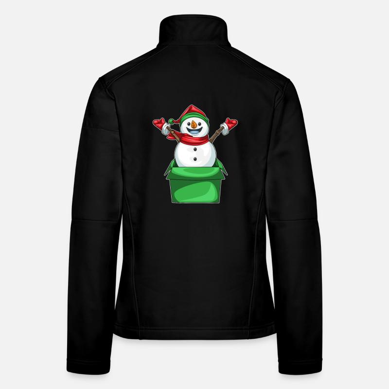 Schneemann Weihnachten Karton Frauen Softshelljacke