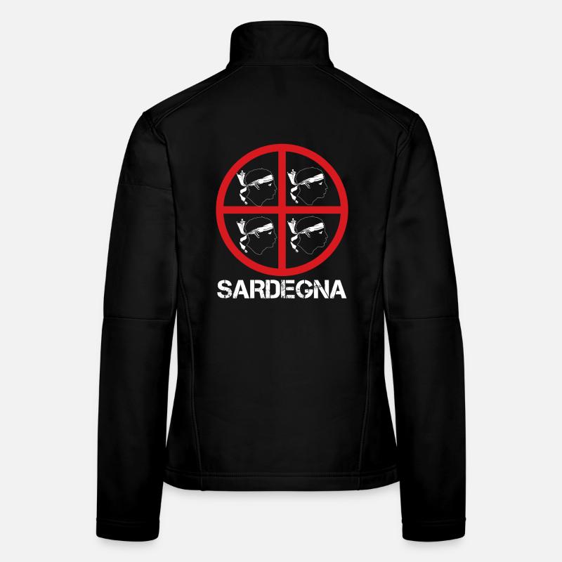 Drapeau de la Sardaigne à têtes mauresques Veste en tissu softshell Femme
