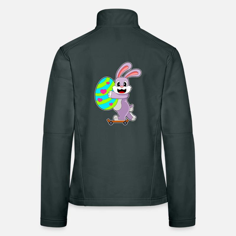 Bunny Easter Skateboard Women's Softshell Jacket