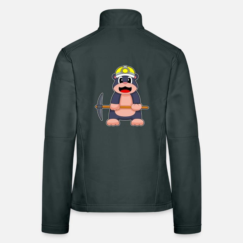 Mole, Miner, Pickaxe, Mining Women's Softshell Jacket