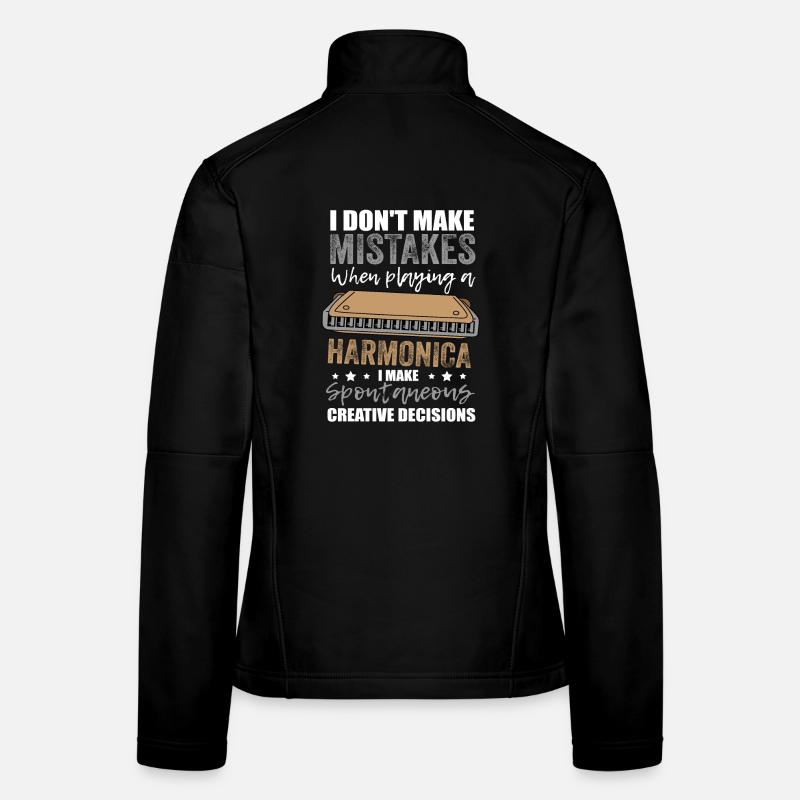 Funny Blues Harmonica Harmonicist Saying Gift Women's Softshell Jacket