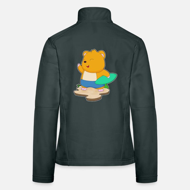 Été de surf sur planche de surf pour hamsters Veste en tissu softshell Femme