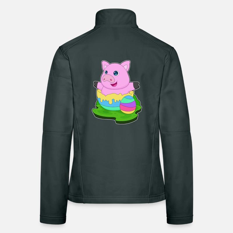 Oeuf de Pâques Cochon Veste en tissu softshell Femme