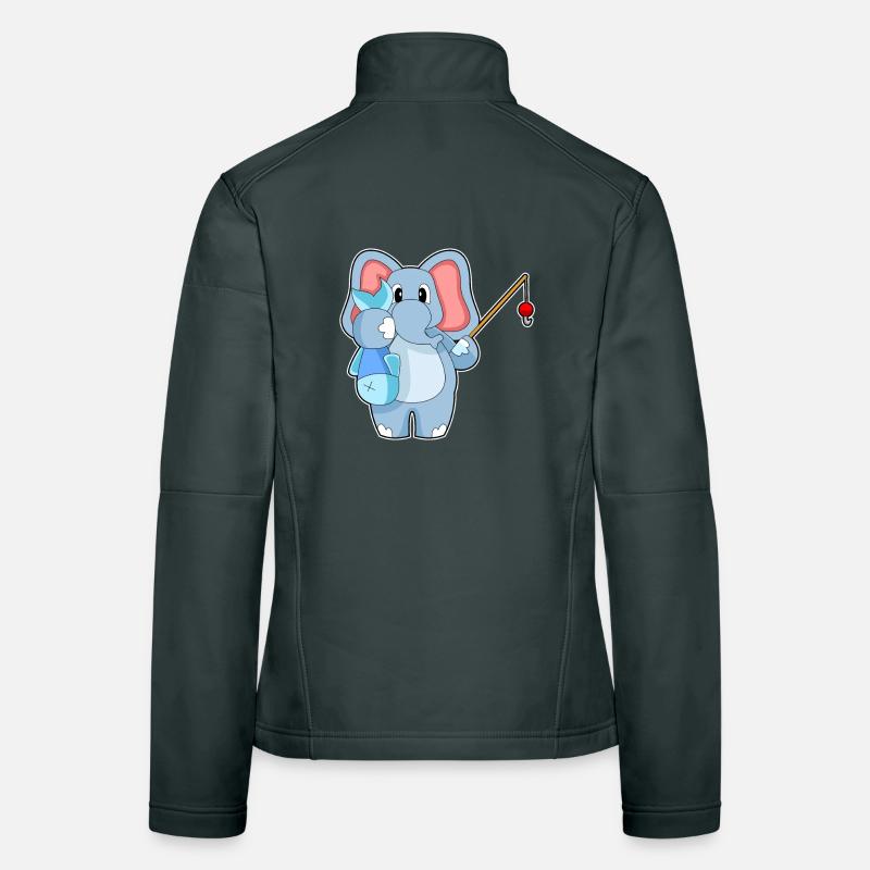 Éléphant Pêcheur Pêcheur De Poisson Veste en tissu softshell Femme