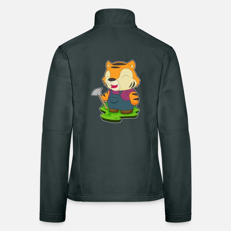 Mineur de tigre Exploitation minière à la pioche Veste en tissu softshell Femme