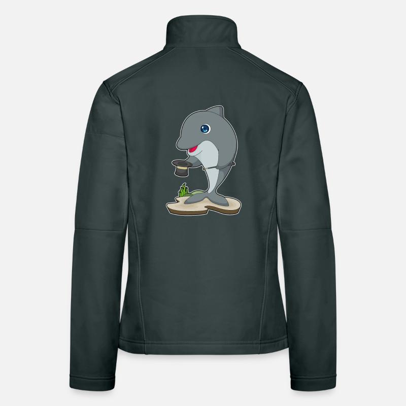 Dolphin Wizard Top Hat Women's Softshell Jacket