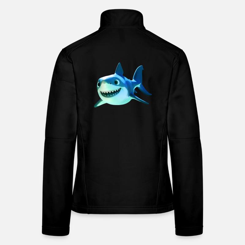 Requin Requin Requin Tigre Requin Requin Gris Grand Requin Blanc Veste en tissu softshell Femme