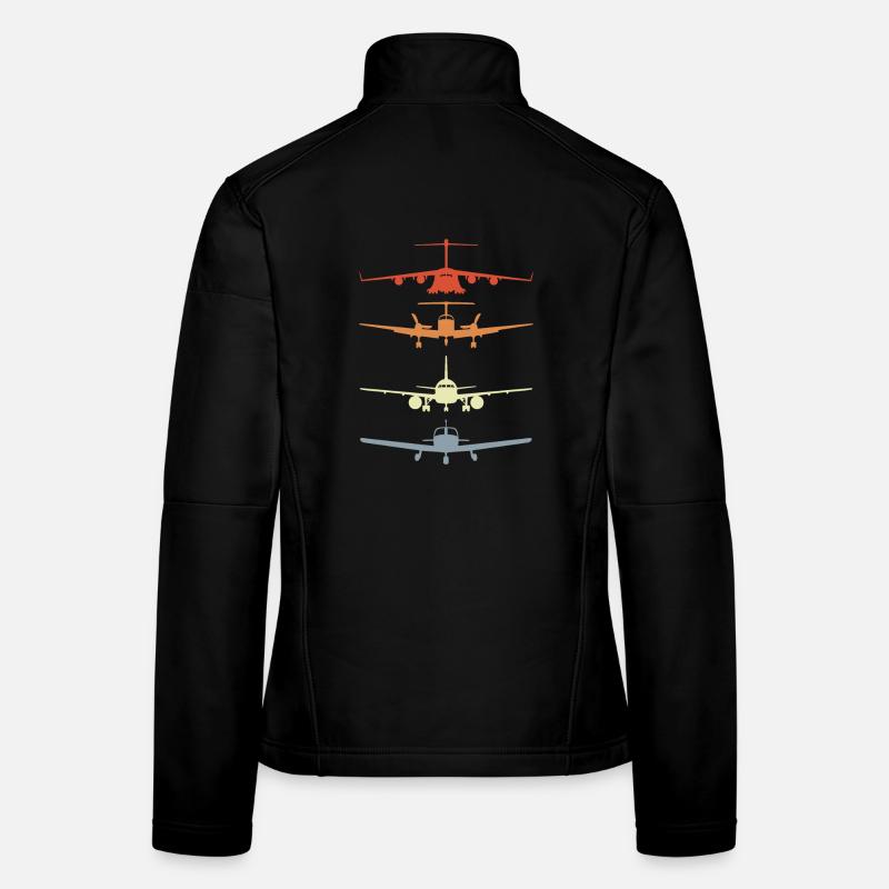 Vintage Flugzeugmodelle - Frauen Softshelljacke - Schwarz
