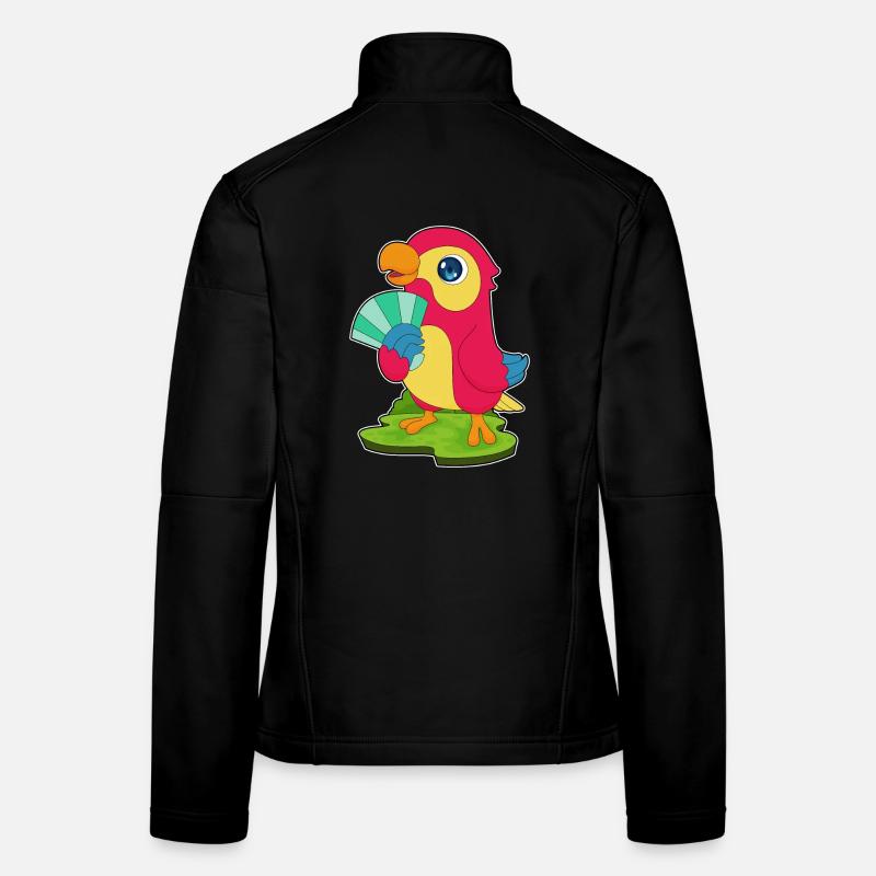 Éventail de main de perroquet Veste en tissu softshell Femme