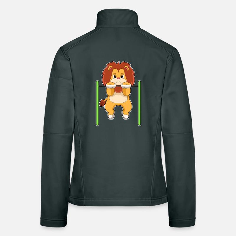 Lion Bodybuilder Pull-ups Bodybuilding Women's Softshell Jacket