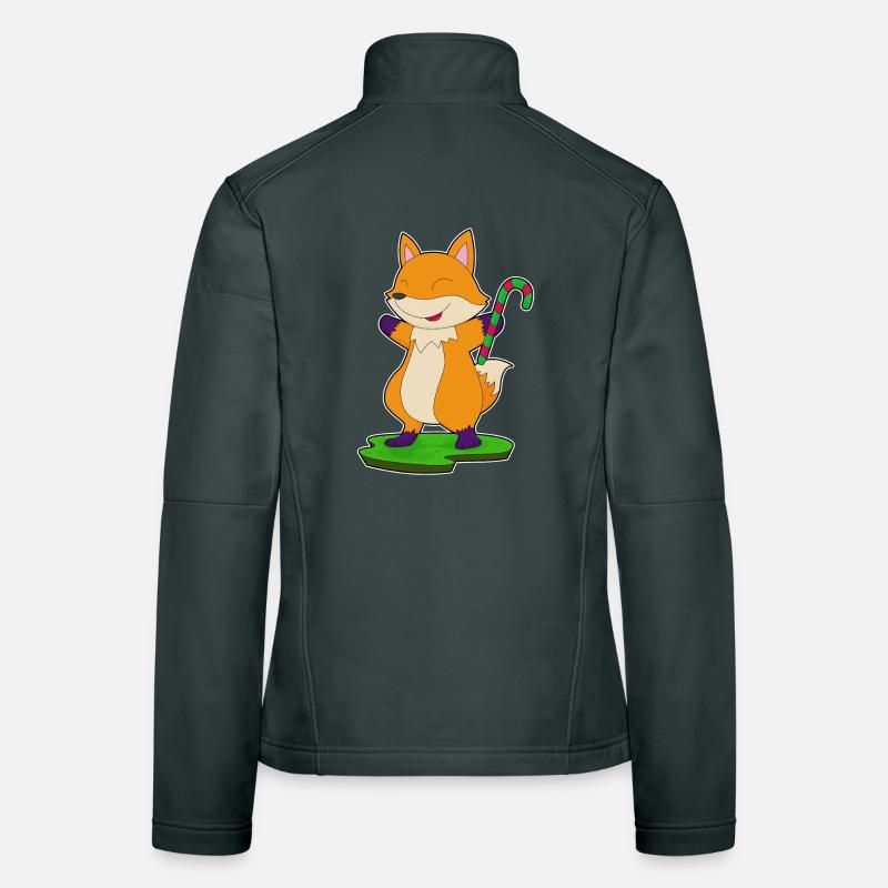 Fox candy cane Women's Softshell Jacket