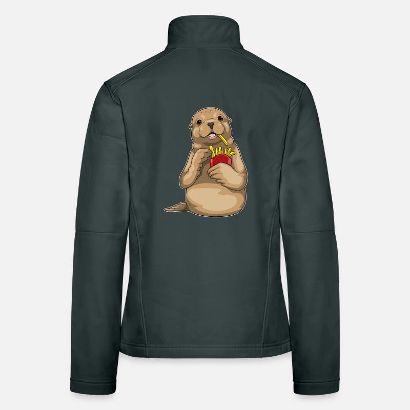 Frites de phoque Veste en tissu softshell Femme