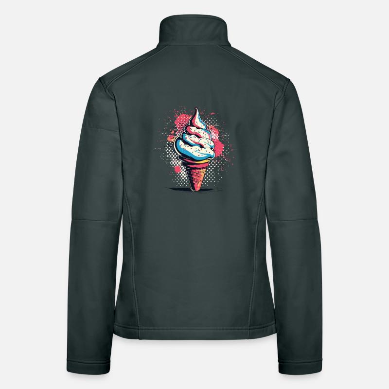 Crème glacée Vintage Veste en tissu softshell Femme
