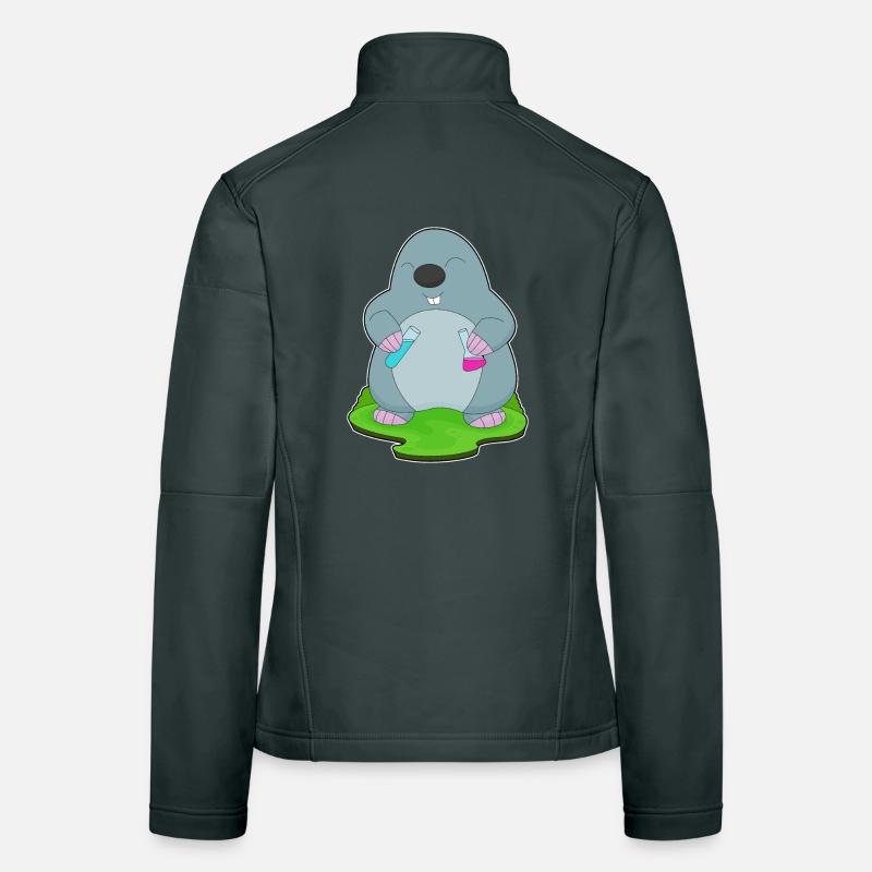 Mole Scientist Test Tube Laboratory Women's Softshell Jacket