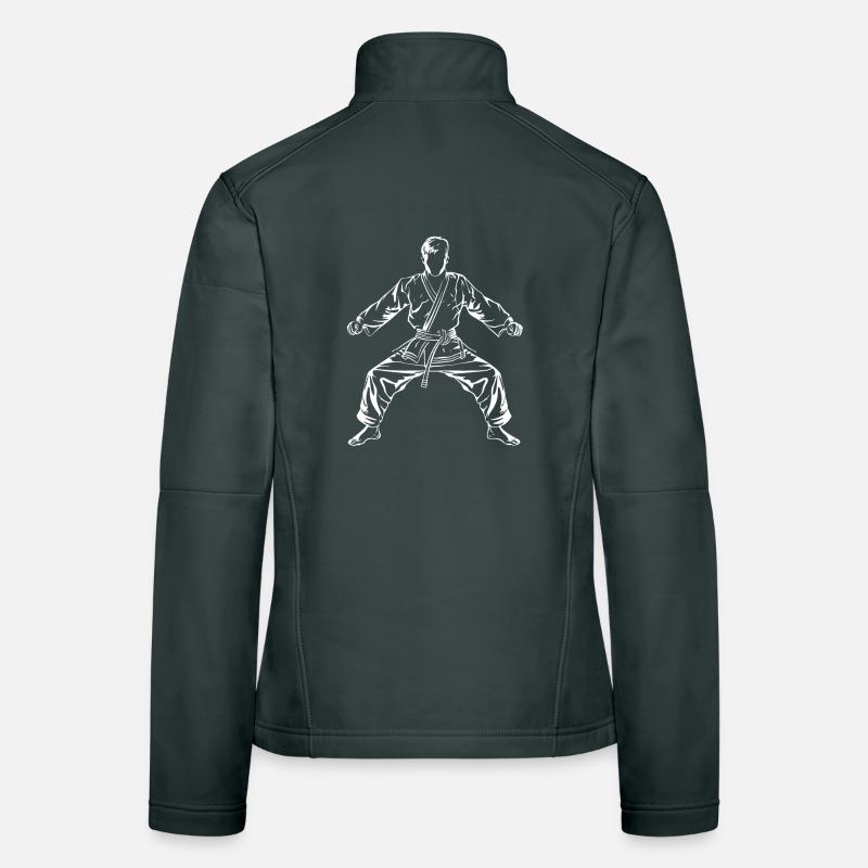 Dessin de garçon de karaté Veste en tissu softshell Femme