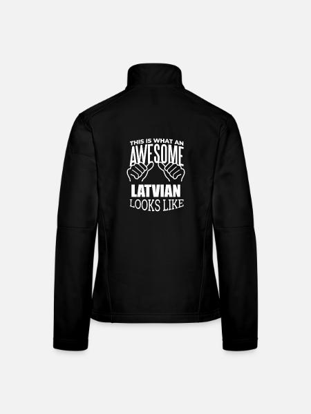 Latvia - Women's Softshell Jacket - black - Back