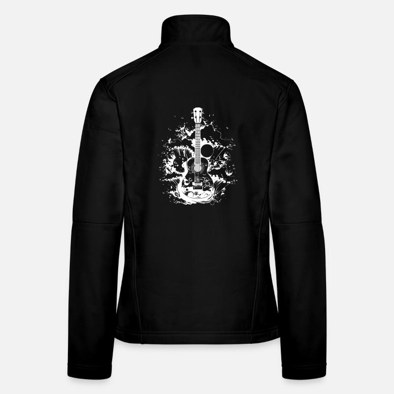 Ukulele Zeichnung - Frauen Softshelljacke - Schwarz