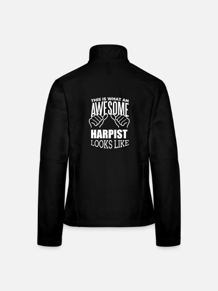 Harfe - Frauen Softshelljacke - Schwarz - Hinten