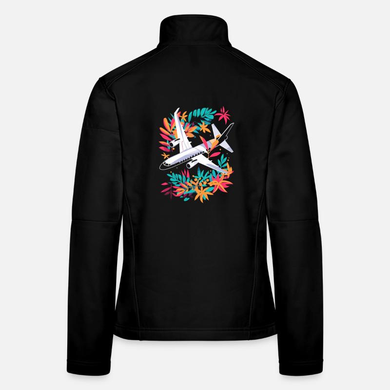 Flugzeug Cartoon Frauen Softshelljacke