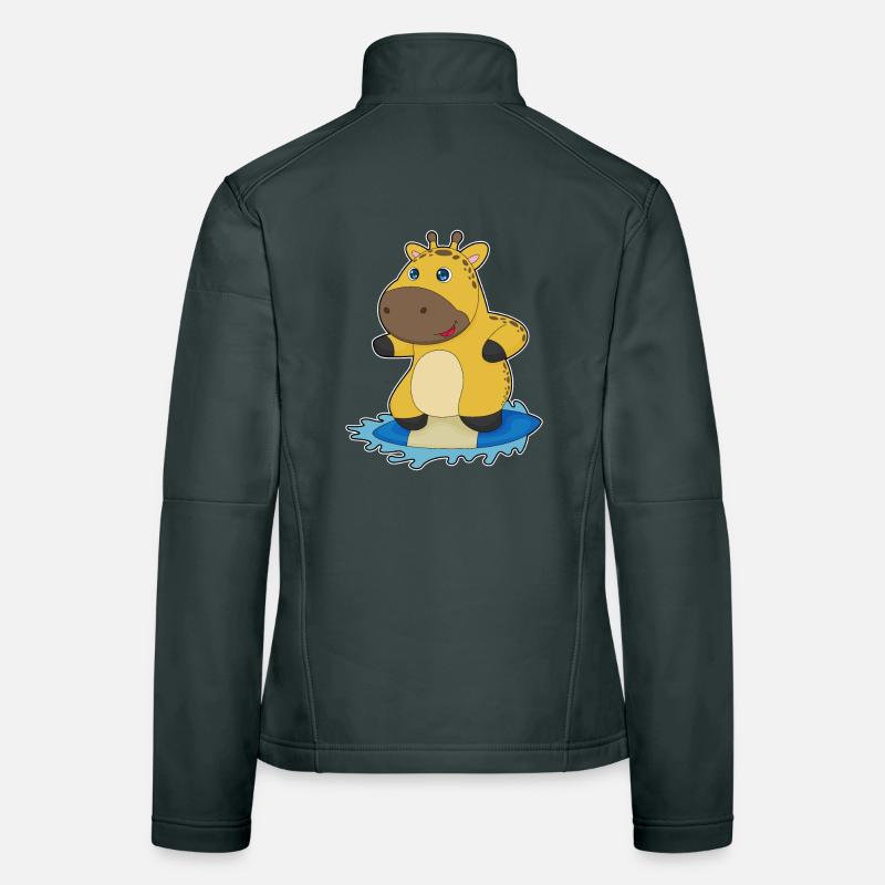 Été de surf sur la planche de surf girafe Veste en tissu softshell Femme