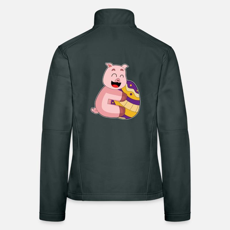 Oeuf de Pâques Cochon Veste en tissu softshell Femme