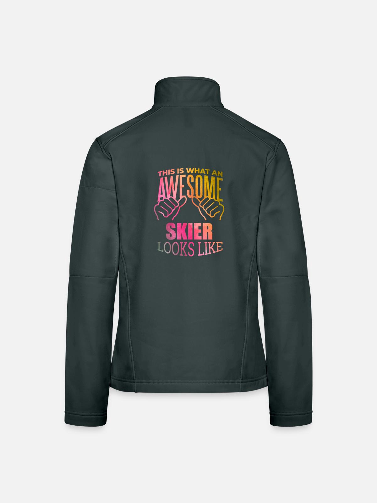 Skiing Skiing Skiing - Women's Softshell Jacket - black - Back