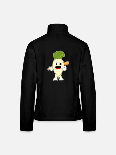 Radieschen Baseball Baseballschläger - Frauen Softshelljacke - Schwarz - Hinten