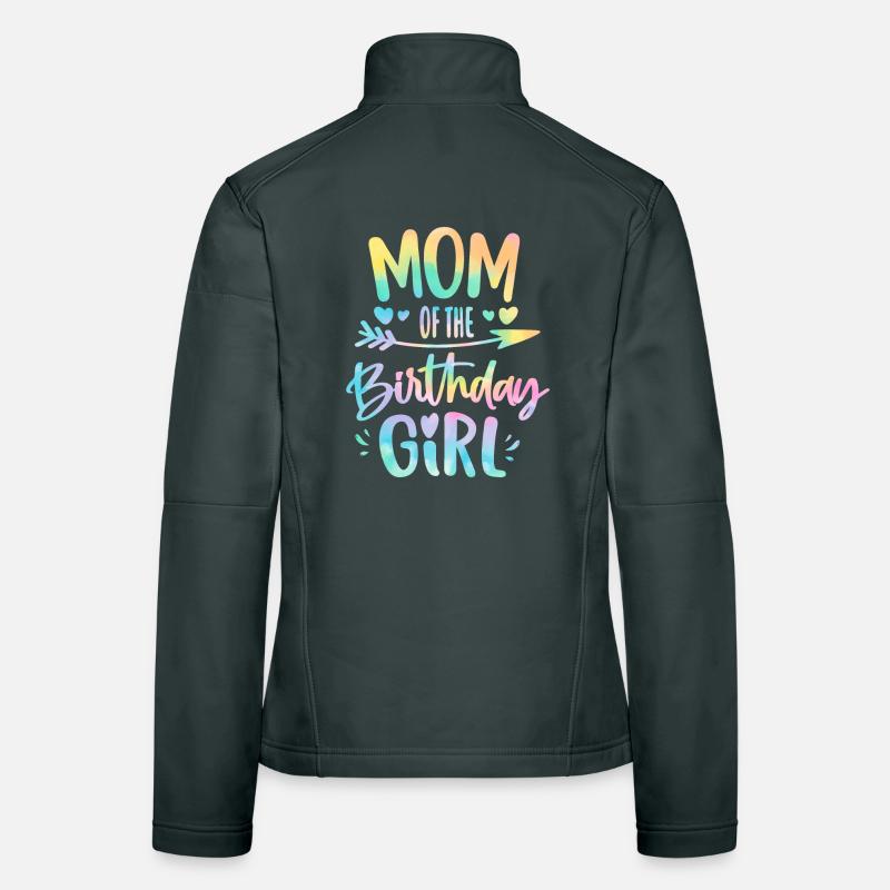 Mama des Geburtstagsmädchens Batik, bunte Geburtstagsmama Frauen Softshelljacke