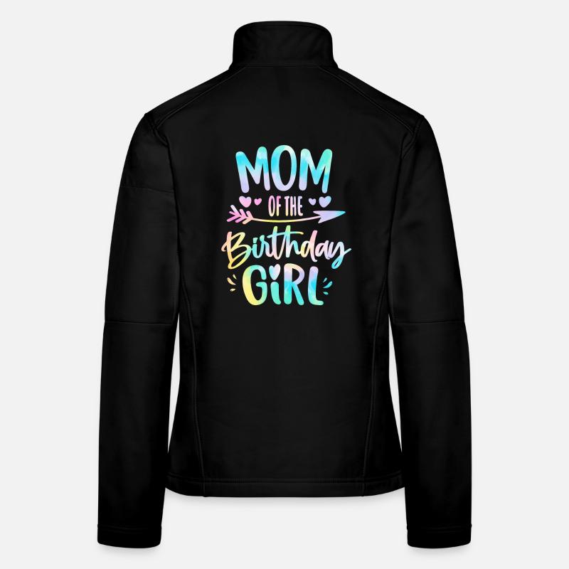 Mama des Geburtstagsmädchens Batik, bunte Geburtstagsmama Frauen Softshelljacke