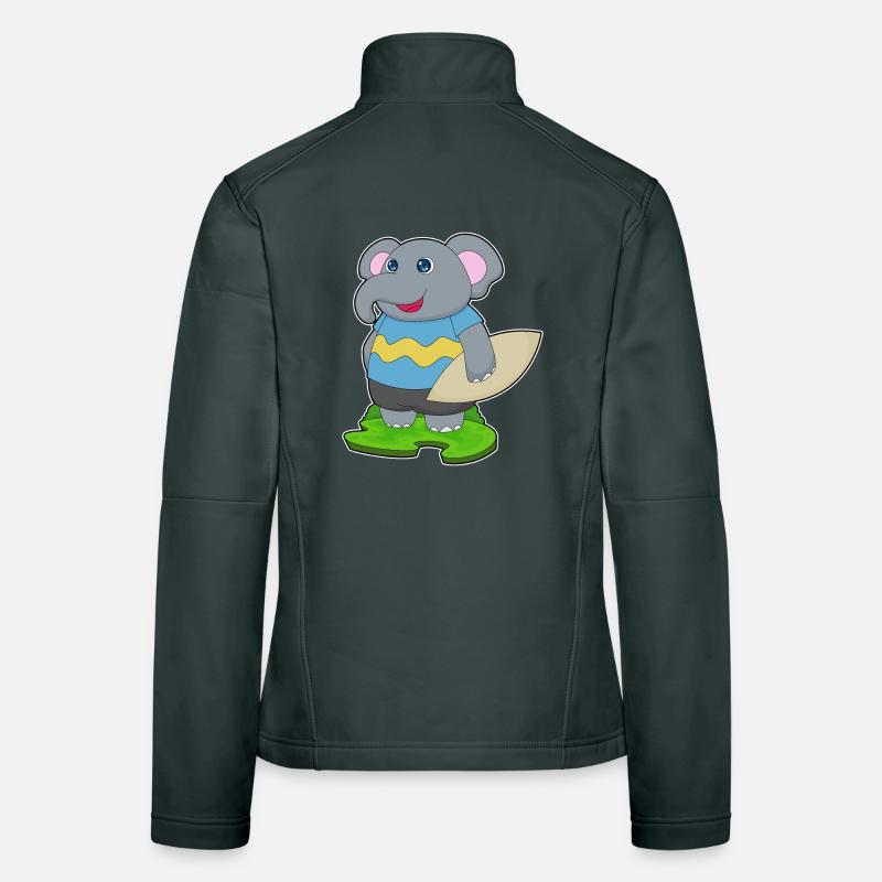 Elefant Surfen Surfbrett Sommer Frauen Softshelljacke