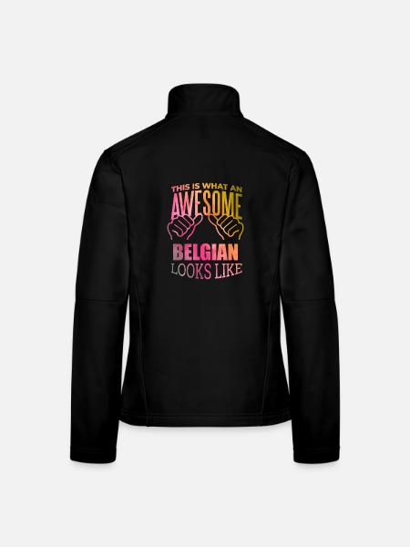 Belgien - Frauen Softshelljacke - Schwarz - Hinten