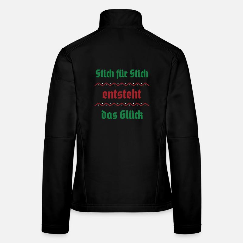 Stitch by stitch, happiness arises - Women's Softshell Jacket - black
