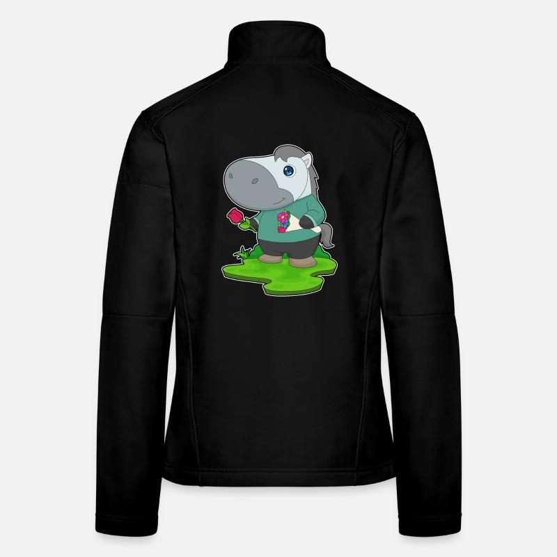 Pferd Blumenstrauß Frauen Softshelljacke