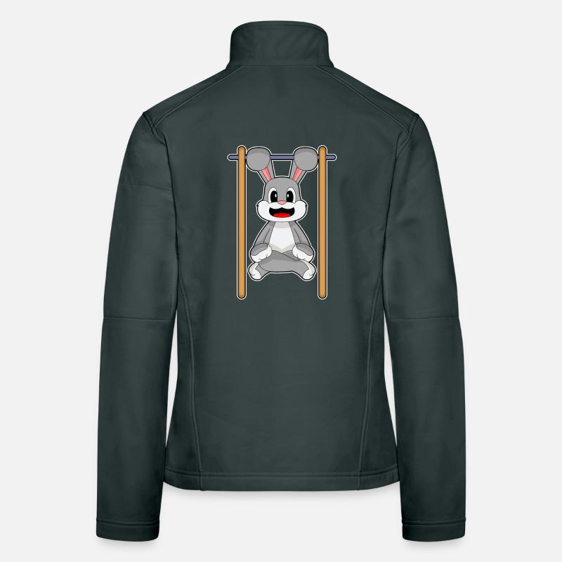 Bunny Bodybuilder Pull-ups Bodybuilding Women's Softshell Jacket