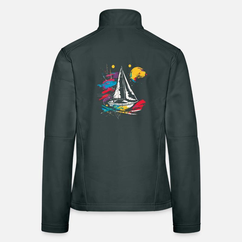 Voile graphique Veste en tissu softshell Femme