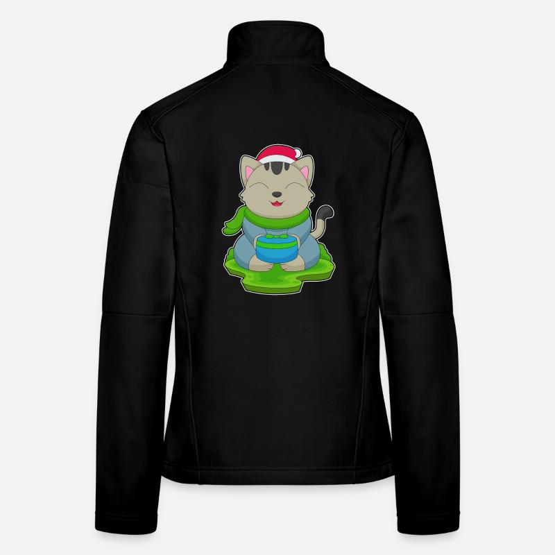 Cat Christmas Package Women's Softshell Jacket
