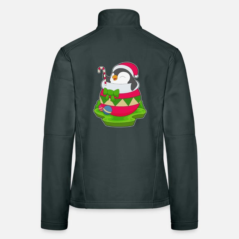 Pingouin Canne de Noël Veste en tissu softshell Femme