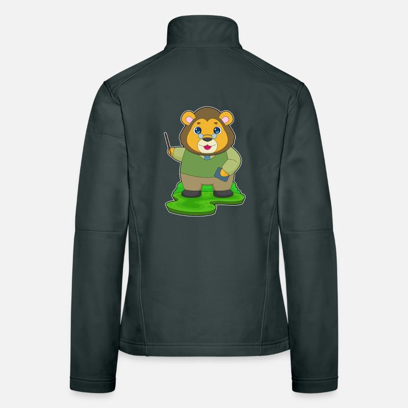 Löwe Lehrer Zeigestab Schule Frauen Softshelljacke