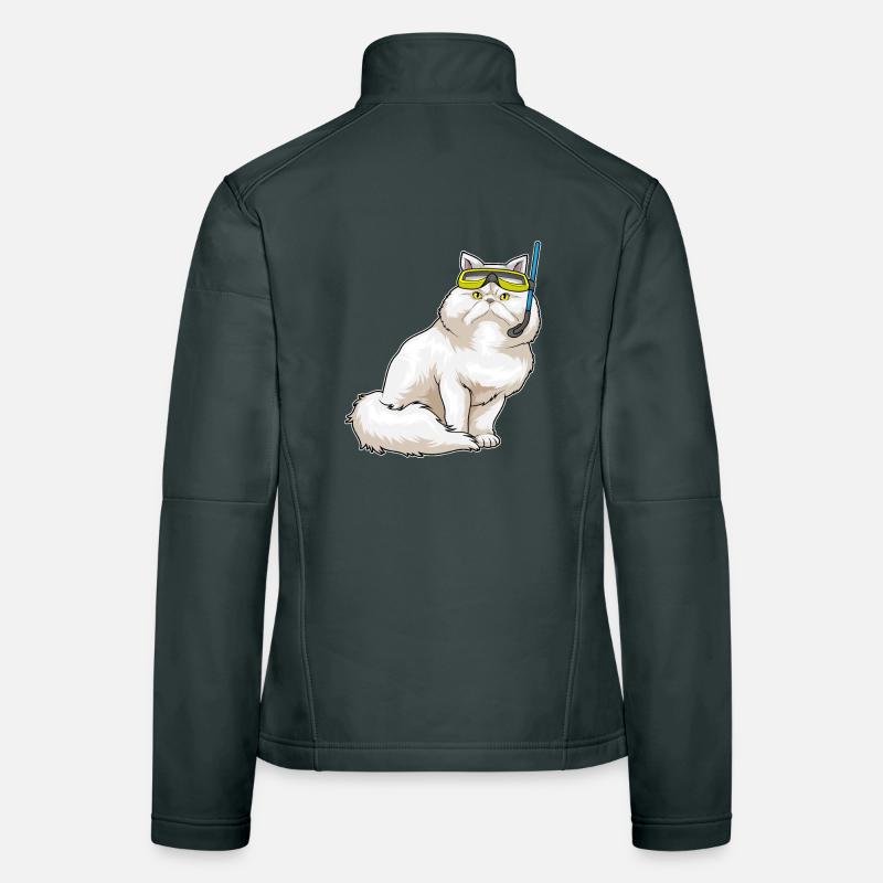 Chat persan Plongée Snorkel Veste en tissu softshell Femme