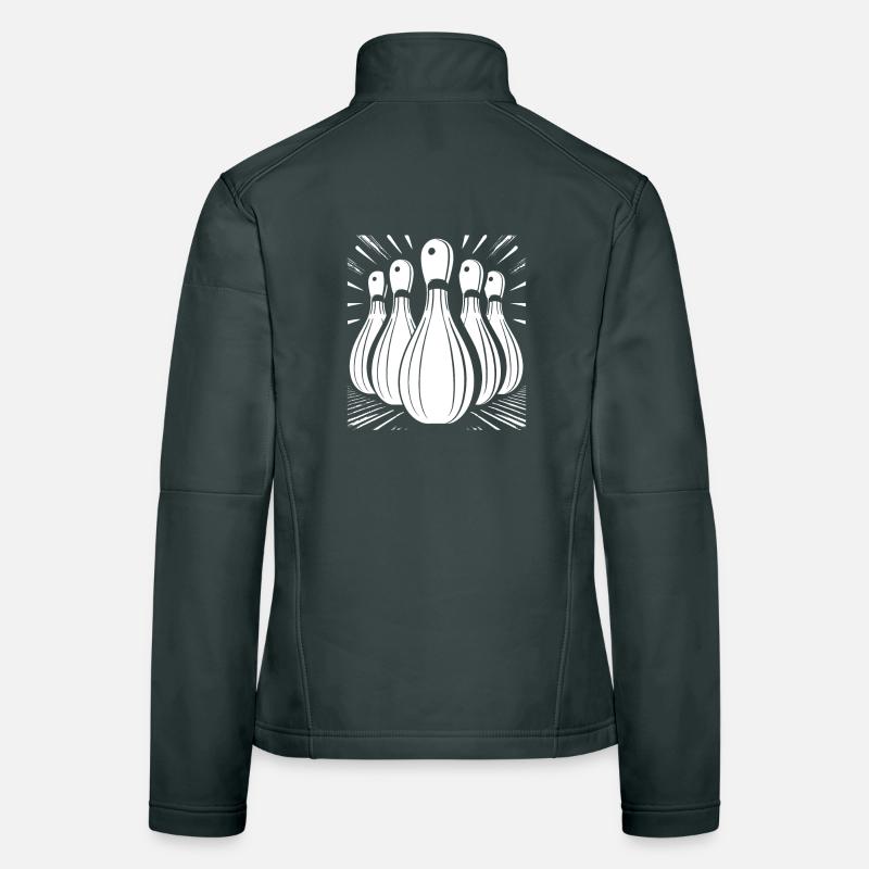 Graphiques de bowling Veste en tissu softshell Femme