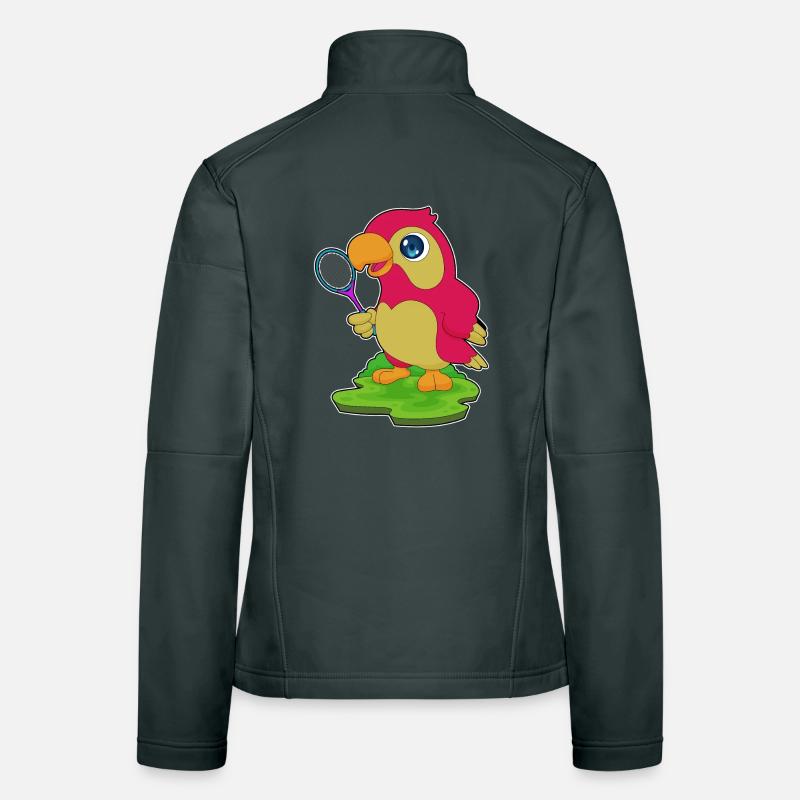 Parrot Tennis Racket Women's Softshell Jacket