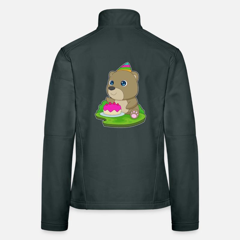 Bear Birthday Cake Women's Softshell Jacket