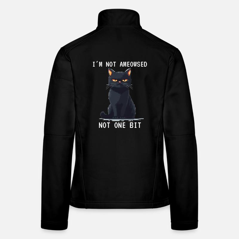 I'm Not Ameowsed Pixelart Grimmige Katze Pixel Frauen Softshelljacke