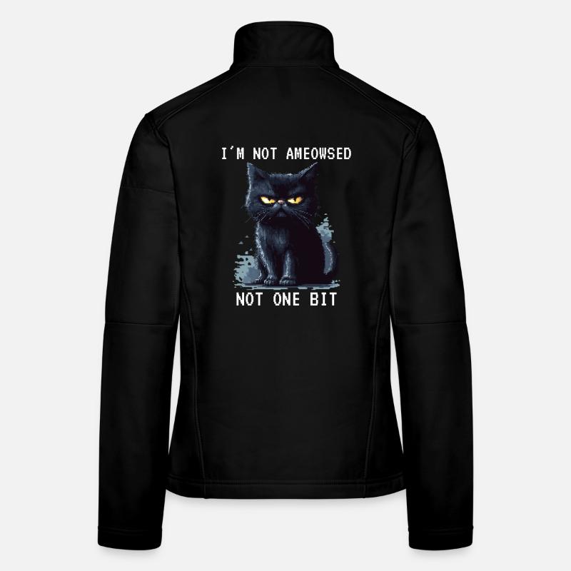 I'm Not Ameowsed Schwarze Katze Pixelart Pixel Frauen Softshelljacke