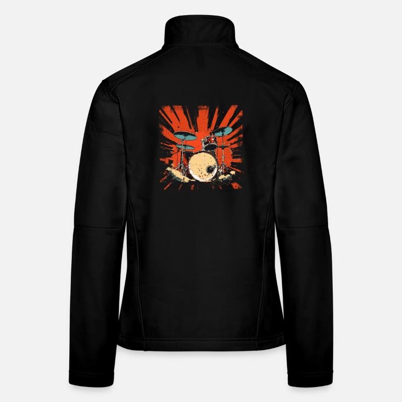 Retro Drums Graphic Women's Softshell Jacket