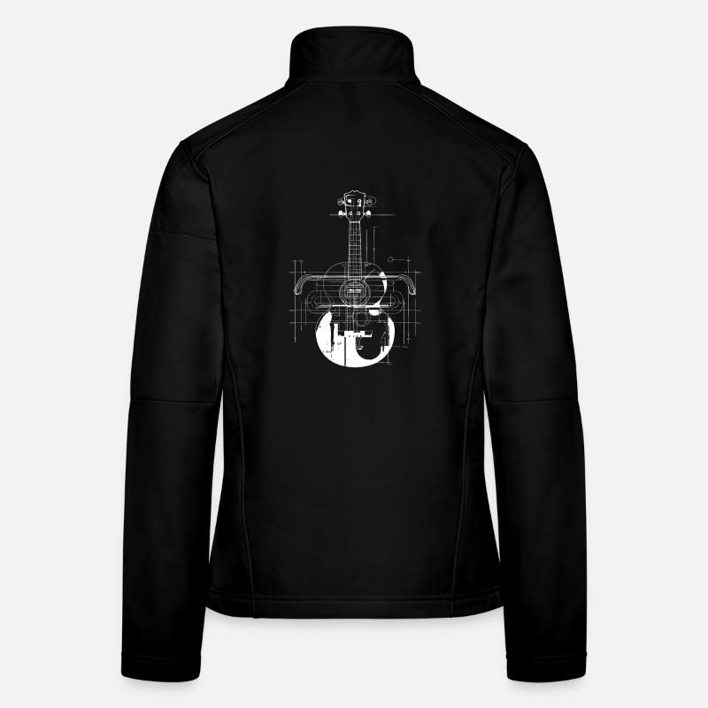 Ukulele Zeichnung Frauen Softshelljacke