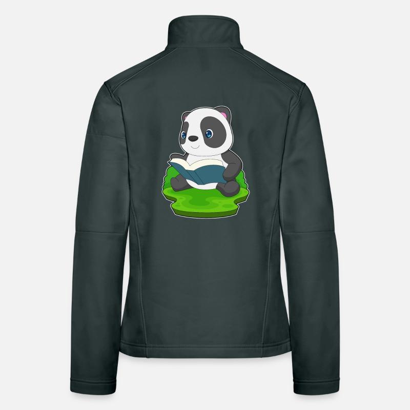 Panda Nerd Buch  Frauen Softshelljacke