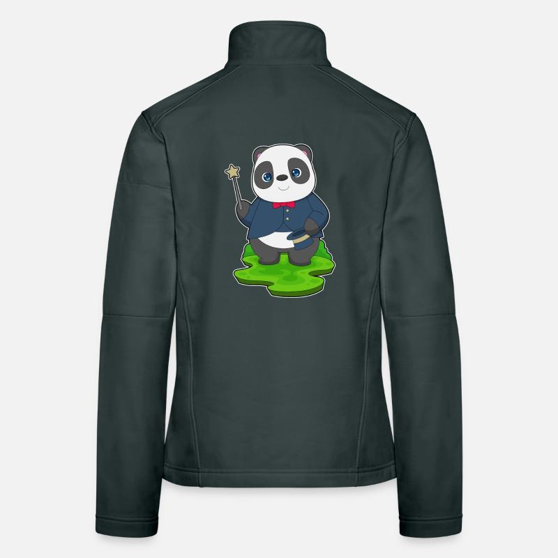 Panda Zauberer Zauberstab Frauen Softshelljacke