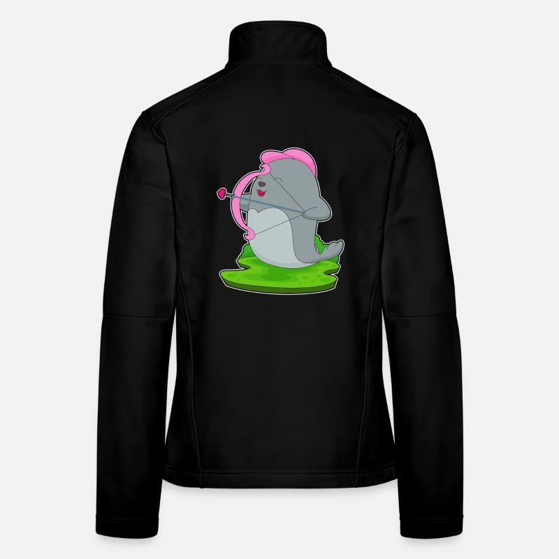 Seehund Bogenschütze Pfeil Bogen Frauen Softshelljacke